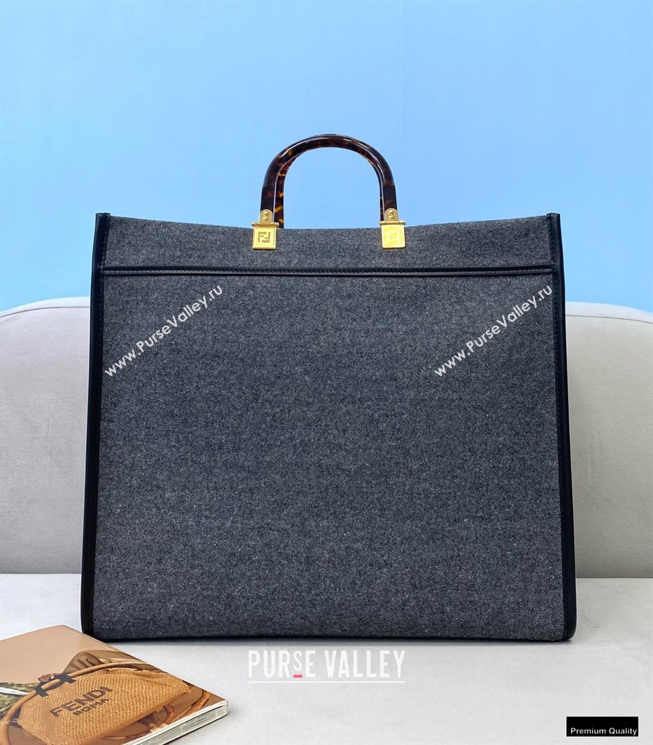 Fendi Gray Flannel Sunshine Large Shopper Tote Bag 2021 (chaoliu-21013003)