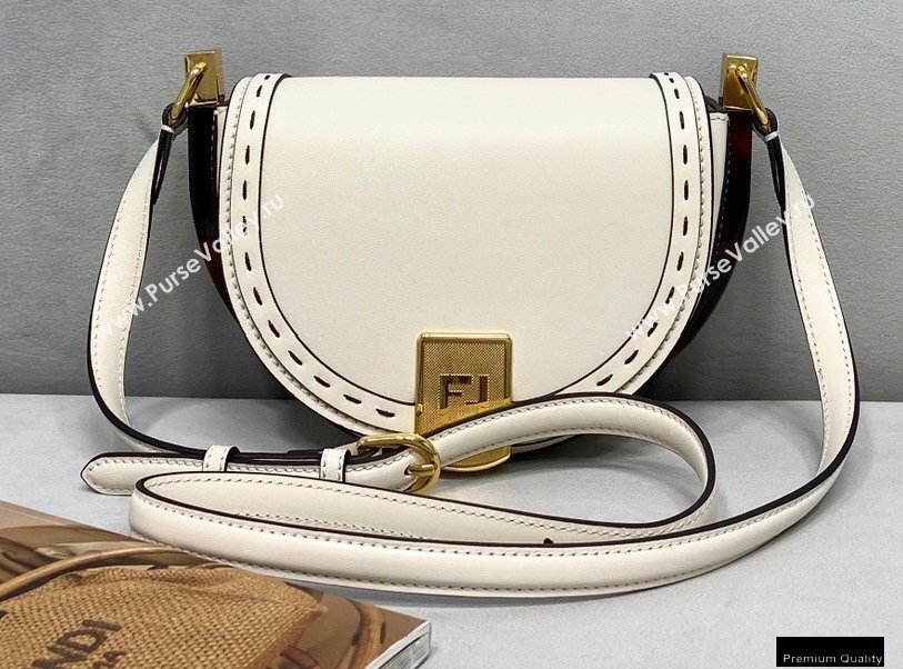 Fendi Leather Moonlight Shoulder Bag White 2021 (chaoliu-21013015)