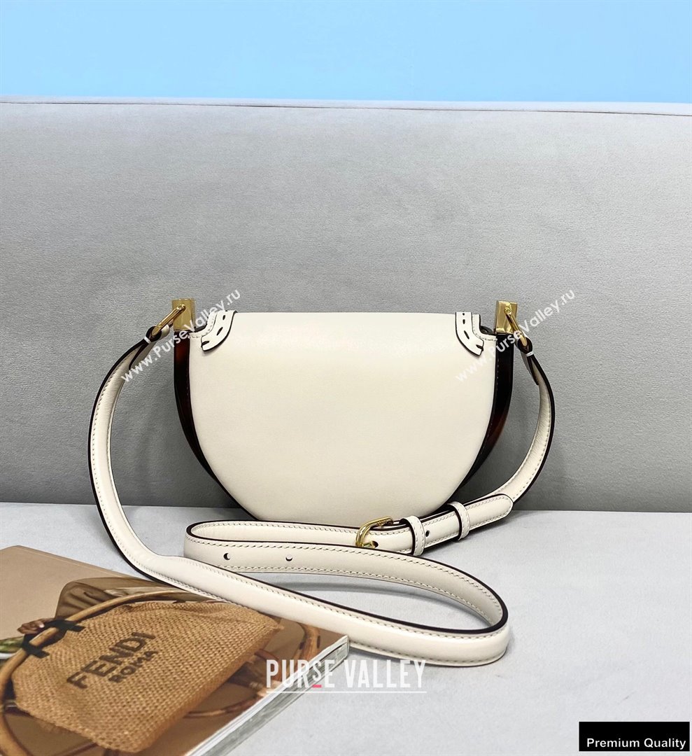 Fendi Leather Moonlight Shoulder Bag White 2021 (chaoliu-21013015)