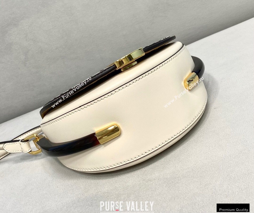 Fendi Leather Moonlight Shoulder Bag White 2021 (chaoliu-21013015)