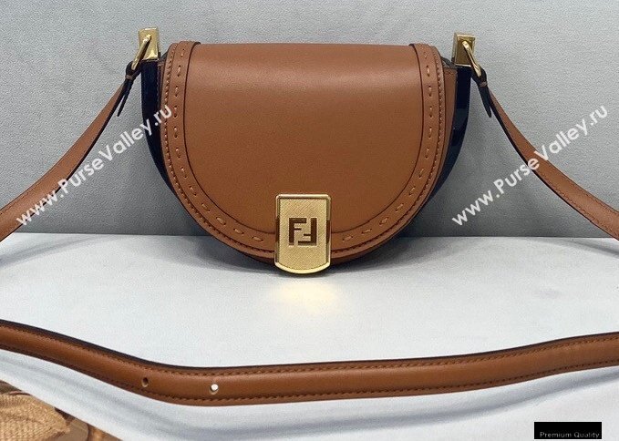 Fendi Leather Moonlight Shoulder Bag Brown 2021 (chaoliu-21013013)
