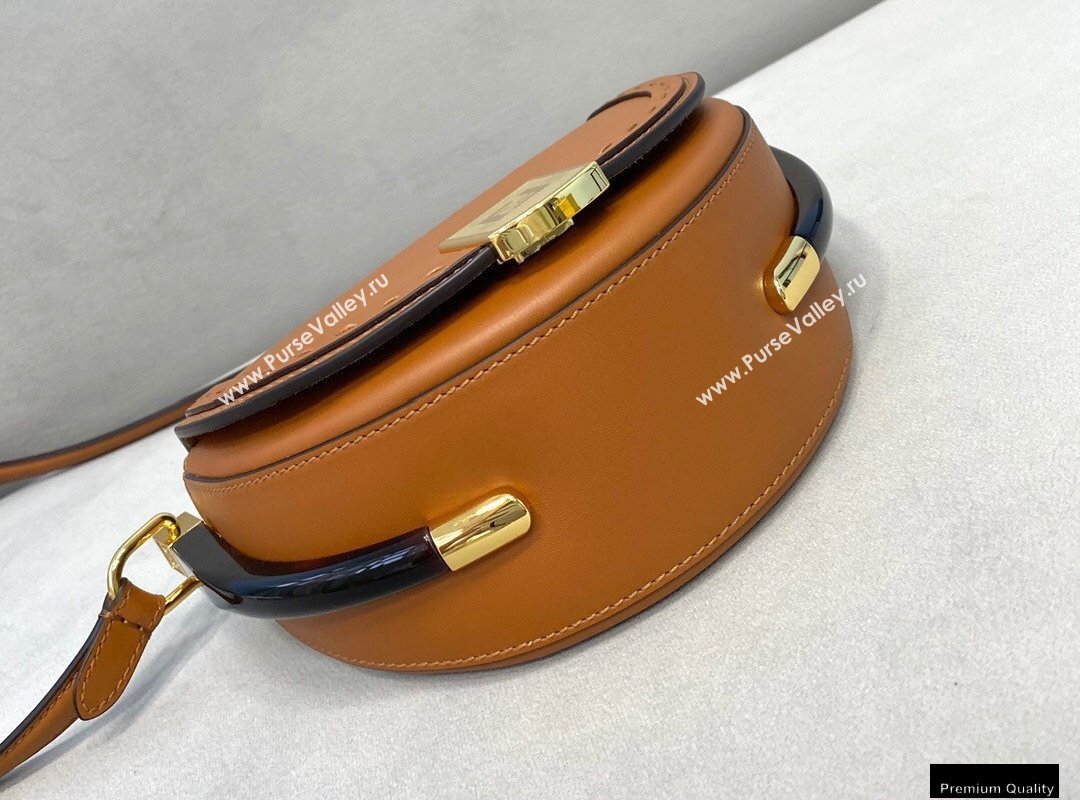 Fendi Leather Moonlight Shoulder Bag Brown 2021 (chaoliu-21013013)