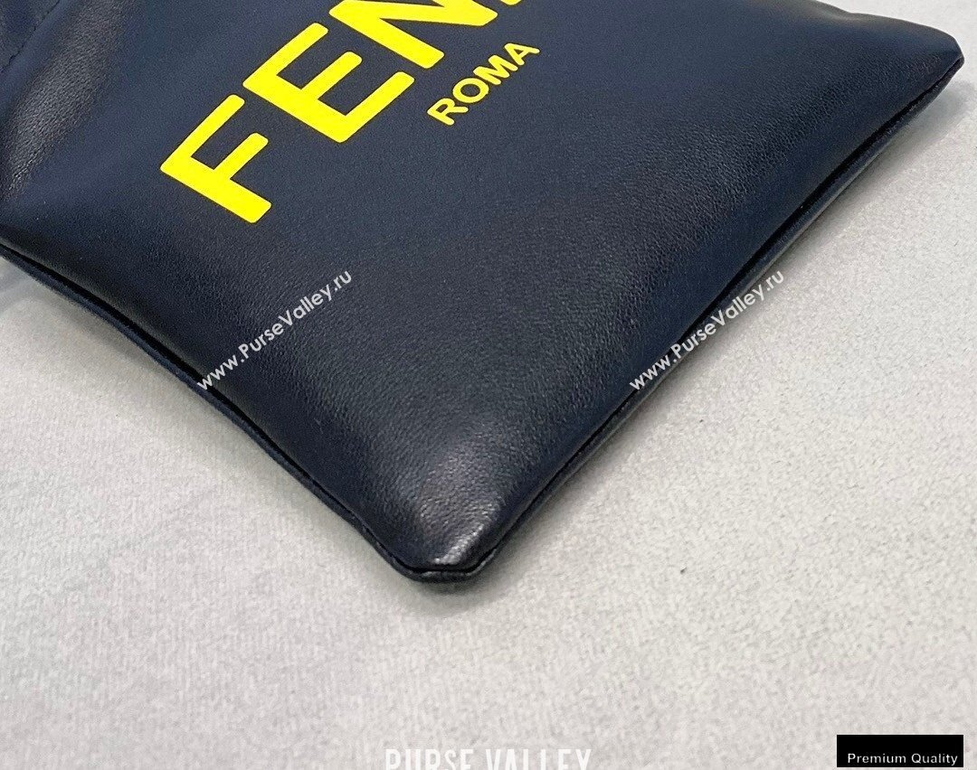 Fendi Leather Phone Pouch Bag with Detachable Necklace Black 2021 (chaoliu-21013016)