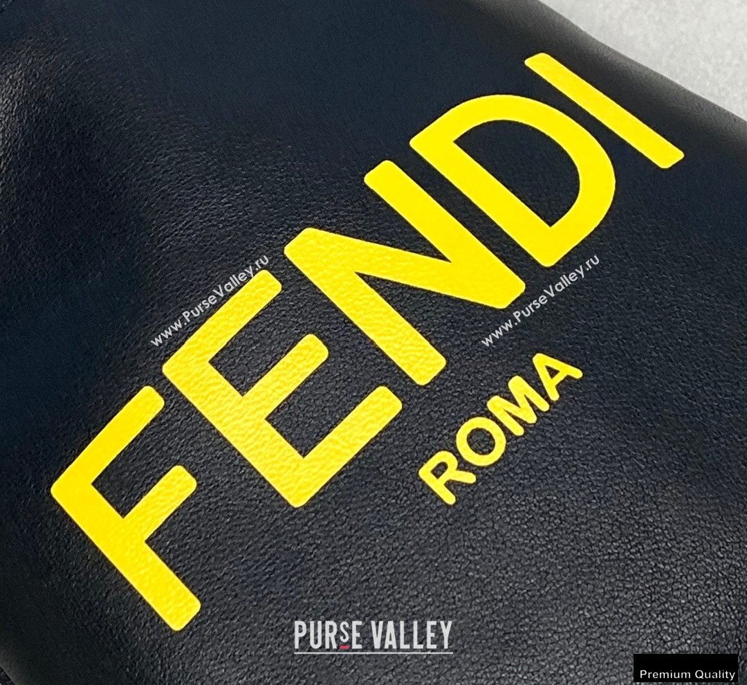 Fendi Leather Phone Pouch Bag with Detachable Necklace Black 2021 (chaoliu-21013016)