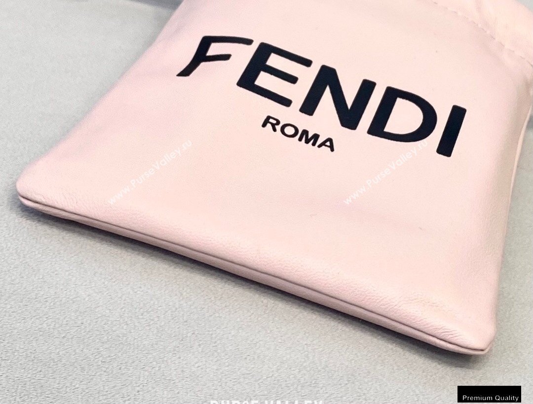 Fendi Leather Phone Pouch Bag with Detachable Necklace Pale Pink 2021 (chaoliu-21013018)