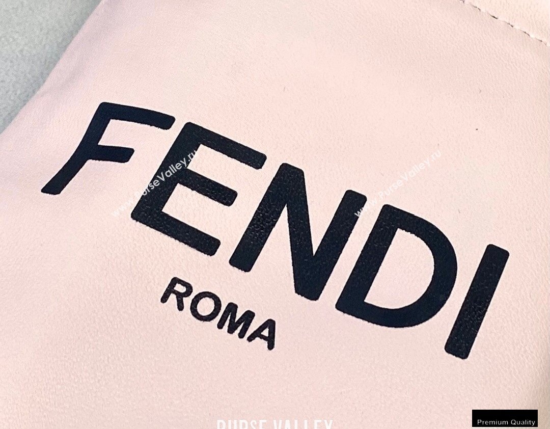 Fendi Leather Phone Pouch Bag with Detachable Necklace Pale Pink 2021 (chaoliu-21013018)