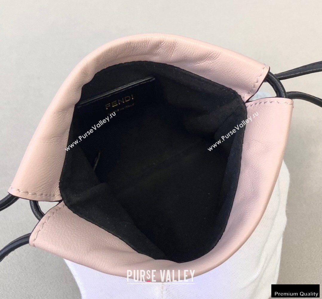 Fendi Leather Phone Pouch Bag with Detachable Necklace Pale Pink 2021 (chaoliu-21013018)