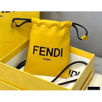 Fendi Leather Phone Pouch Bag with Detachable Necklace Yellow 2021 (chaoliu-21013017)