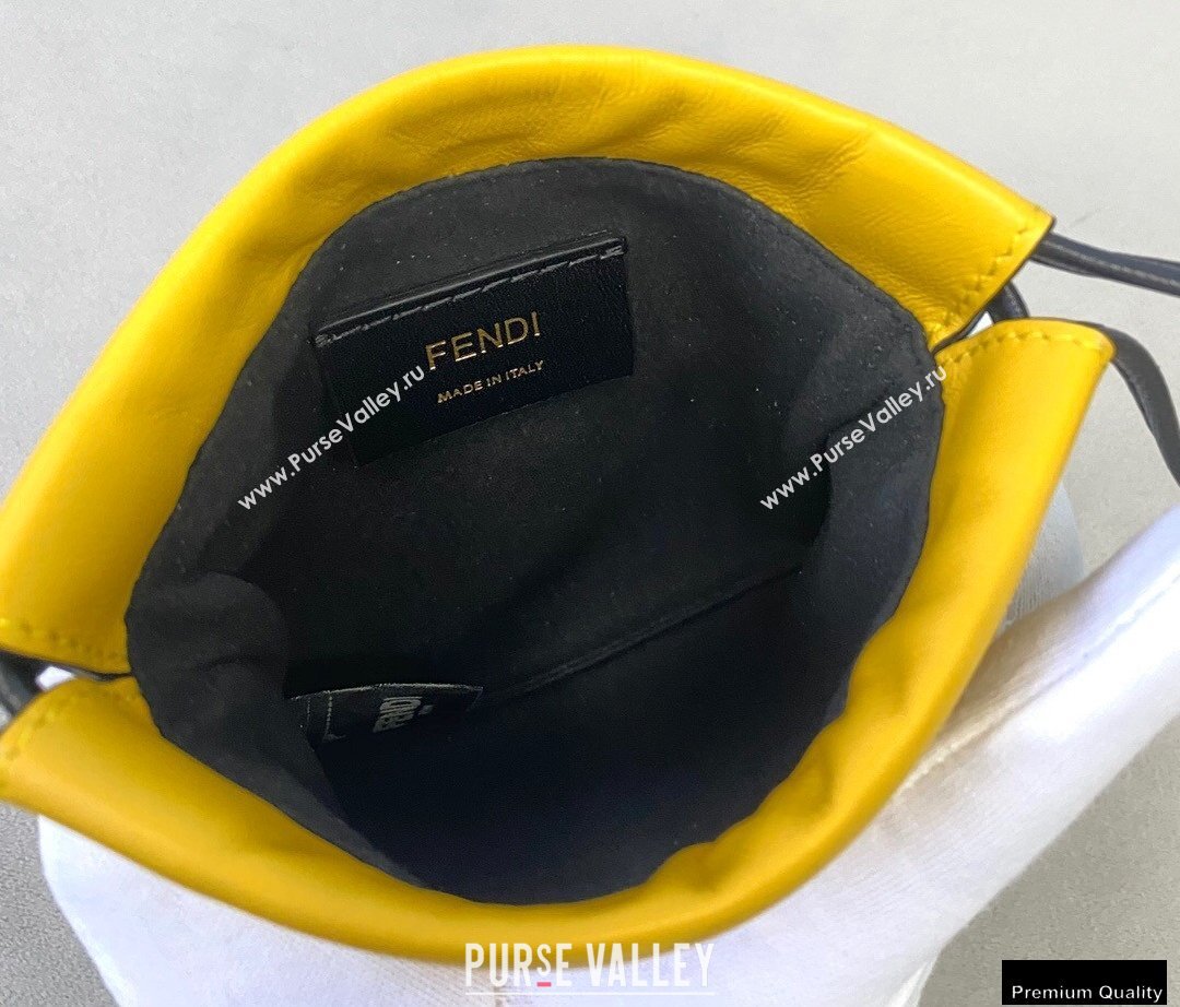 Fendi Leather Phone Pouch Bag with Detachable Necklace Yellow 2021 (chaoliu-21013017)