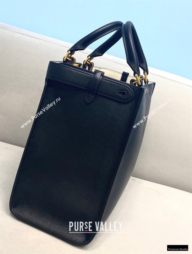Fendi Leather Small Peekaboo X-Tote Shopper Bag Black 2021 (chaoliu-21013009)