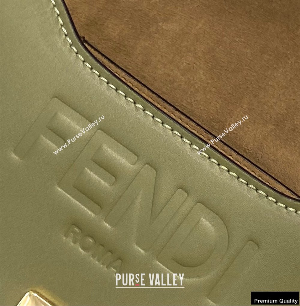 Fendi Leather Moonlight Shoulder Bag Dark Green 2021 (chaoliu-21013014)