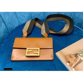 Fendi Flat Baguette Mini Bag Brown with Detachable Shoulder Strap 2021 (chaoliu-21020111)