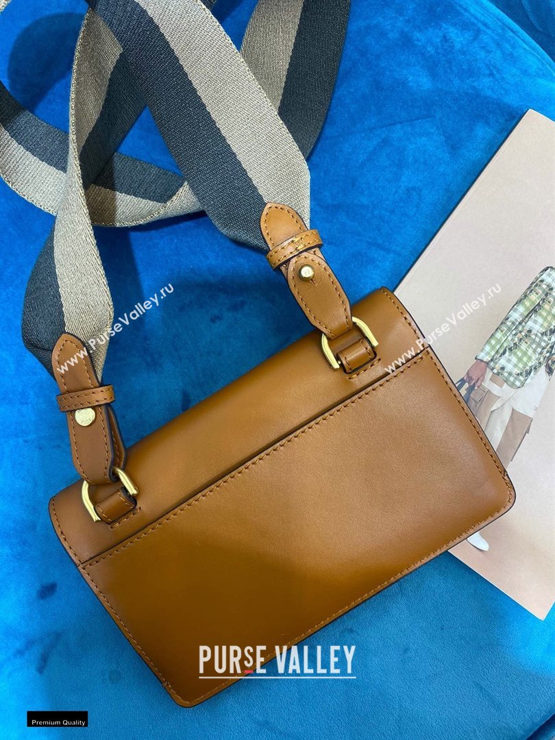 Fendi Flat Baguette Mini Bag Brown with Detachable Shoulder Strap 2021 (chaoliu-21020111)