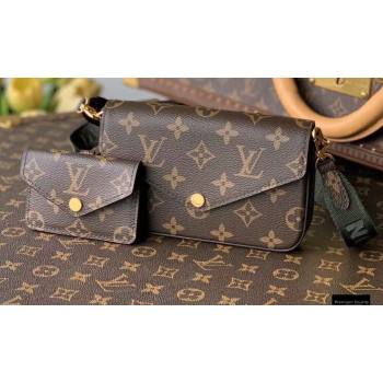 Louis Vuitton Monogram Canvas Félicie Strap & Go Bag M80091 Khaki Green 2021 (kiki-21020231)