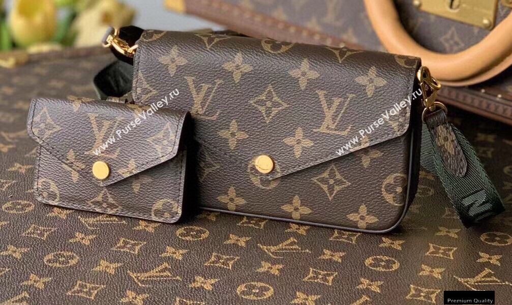 Louis Vuitton Monogram Canvas Félicie Strap & Go Bag M80091 Khaki Green 2021 (kiki-21020231)