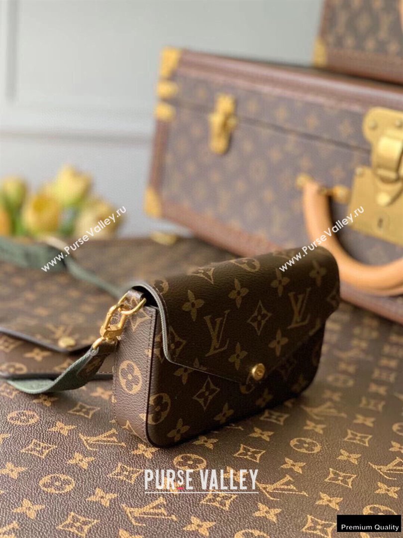 Louis Vuitton Monogram Canvas Félicie Strap & Go Bag M80091 Khaki Green 2021 (kiki-21020231)