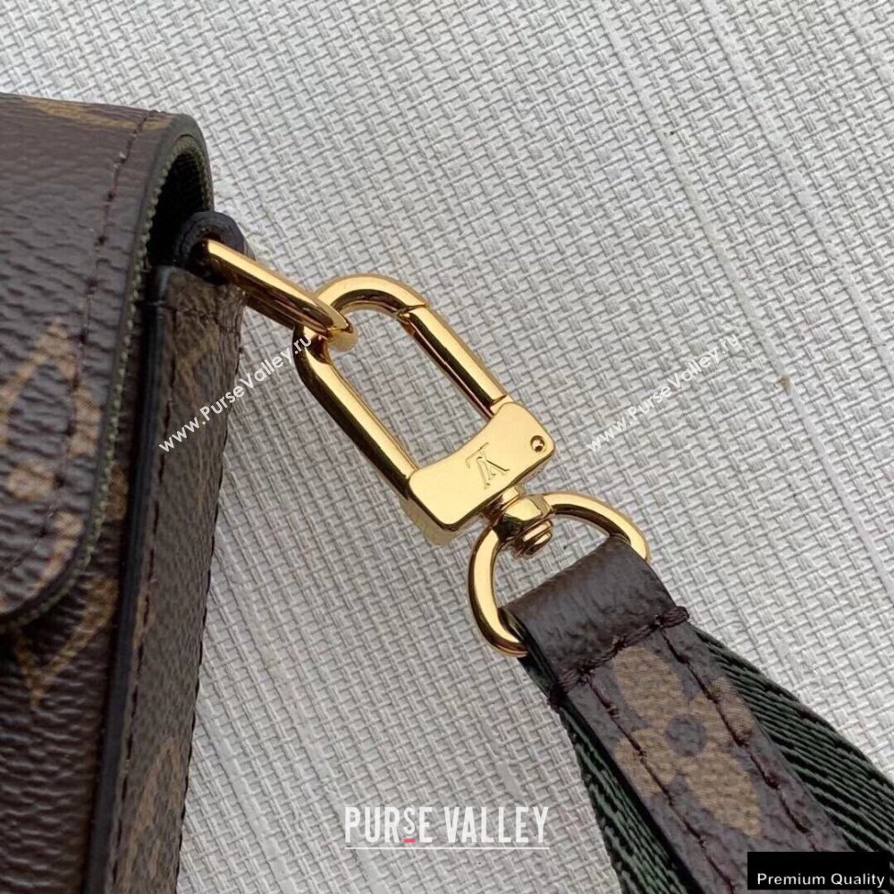 Louis Vuitton Monogram Canvas Félicie Strap & Go Bag M80091 Khaki Green 2021 (kiki-21020231)