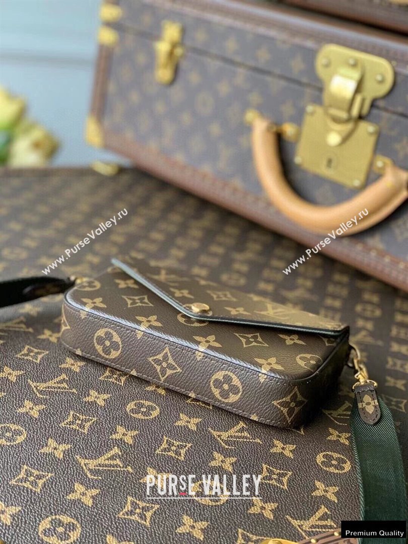 Louis Vuitton Monogram Canvas Félicie Strap & Go Bag M80091 Khaki Green 2021 (kiki-21020231)