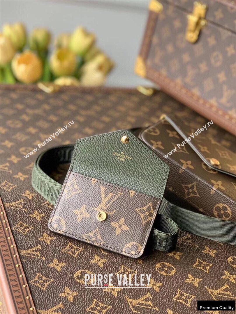 Louis Vuitton Monogram Canvas Félicie Strap & Go Bag M80091 Khaki Green 2021 (kiki-21020231)