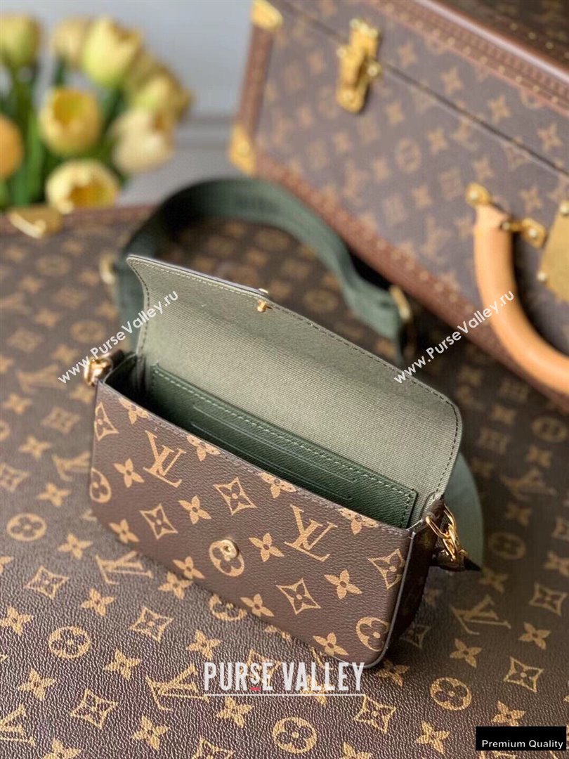Louis Vuitton Monogram Canvas Félicie Strap & Go Bag M80091 Khaki Green 2021 (kiki-21020231)