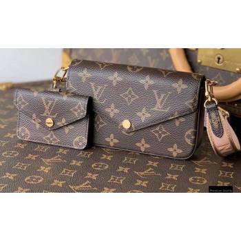 Louis Vuitton Monogram Canvas Félicie Strap & Go Bag M80091 Pink 2021 (kiki-21020230)