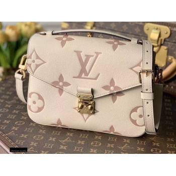 Louis Vuitton Monogram Empreinte Leather Pochette Métis Bag M45596 Cream/Bois de Rose Pink 2021 (kiki-21020121)