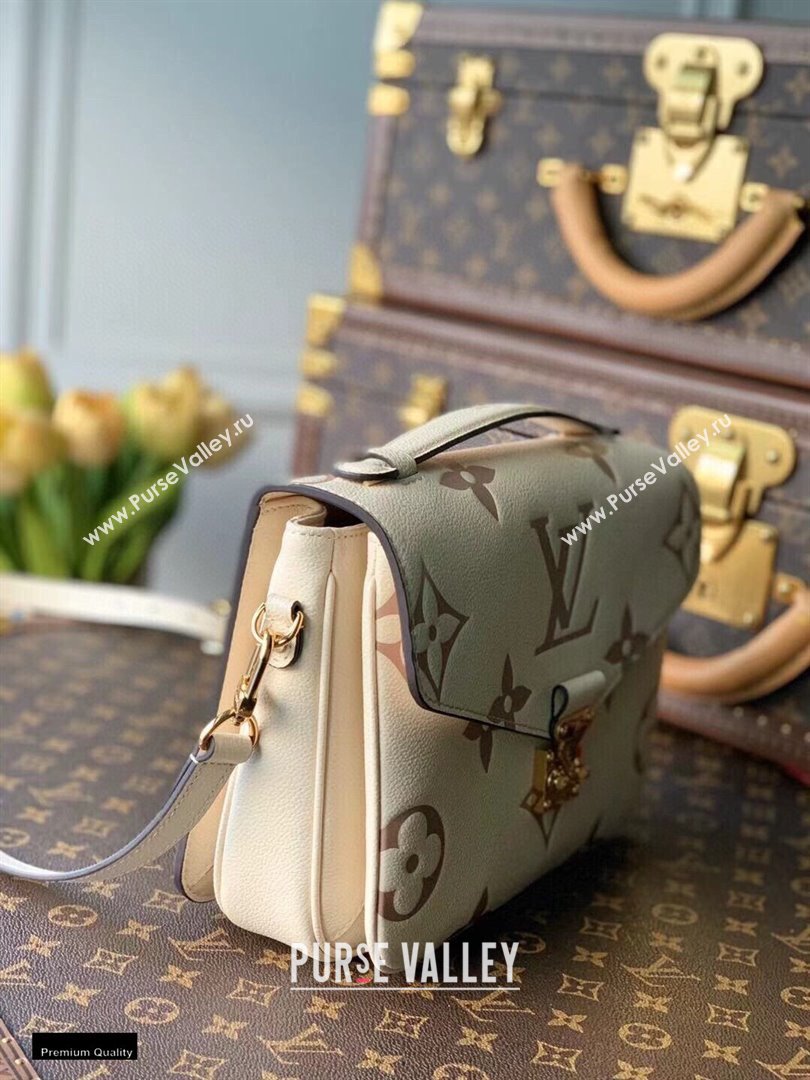Louis Vuitton Monogram Empreinte Leather Pochette Métis Bag M45596 Cream/Bois de Rose Pink 2021 (kiki-21020121)