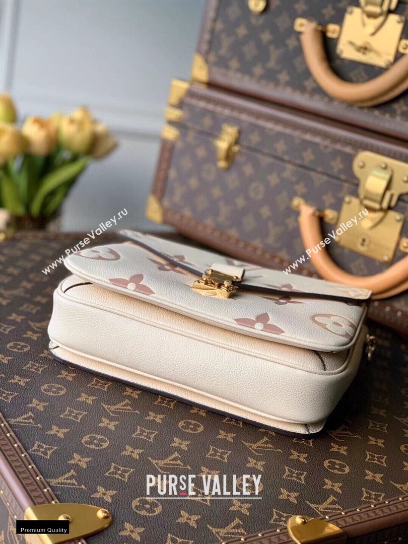 Louis Vuitton Monogram Empreinte Leather Pochette Métis Bag M45596 Cream/Bois de Rose Pink 2021 (kiki-21020121)