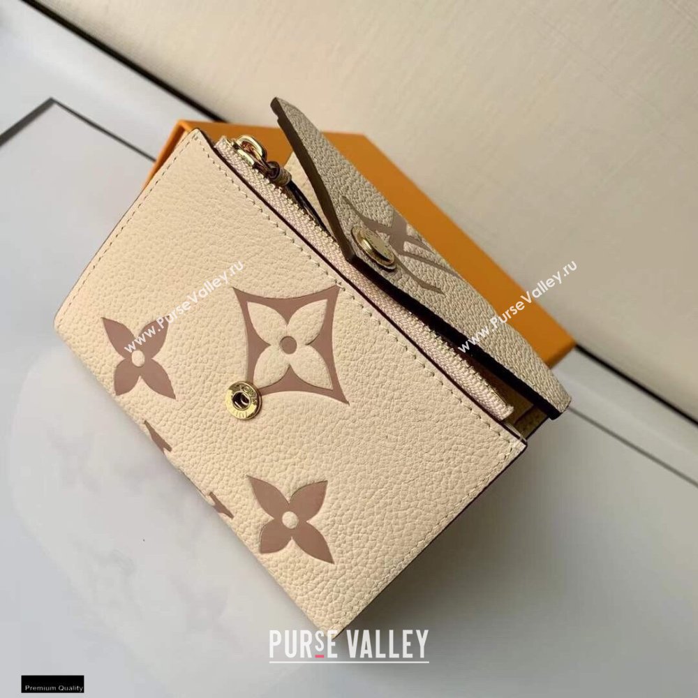 Louis Vuitton Monogram Empreinte Leather Victorine Wallet M80086 Cream/Bois de Rose Pink 2021 (kiki-21020204)