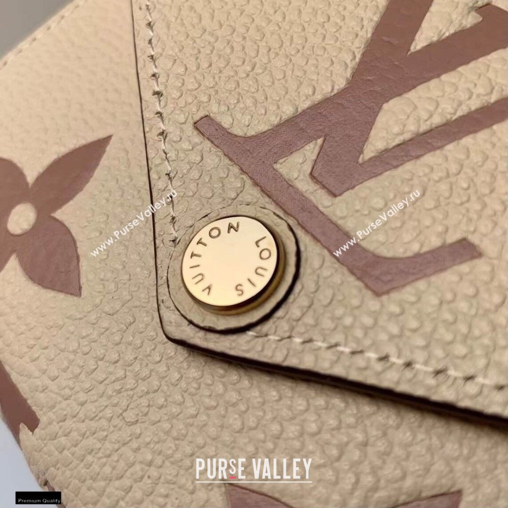 Louis Vuitton Monogram Empreinte Leather Victorine Wallet M80086 Cream/Bois de Rose Pink 2021 (kiki-21020204)