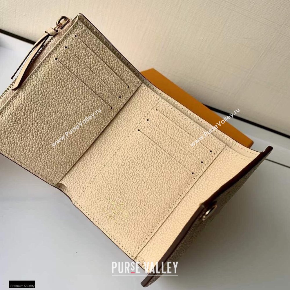 Louis Vuitton Monogram Empreinte Leather Victorine Wallet M80086 Cream/Bois de Rose Pink 2021 (kiki-21020204)