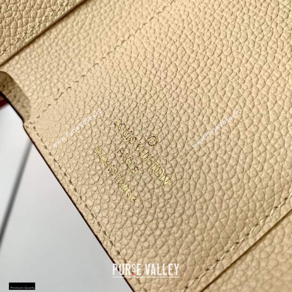 Louis Vuitton Monogram Empreinte Leather Victorine Wallet M80086 Cream/Bois de Rose Pink 2021 (kiki-21020204)