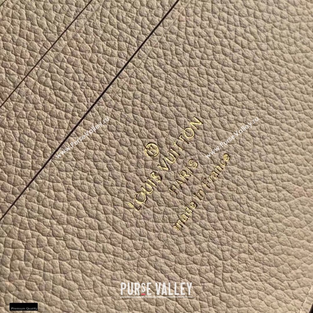 Louis Vuitton Monogram Empreinte Leather Double Zip Pochette Bag M80084 Cream/Bois de Rose Pink 2021 (kiki-21020201)