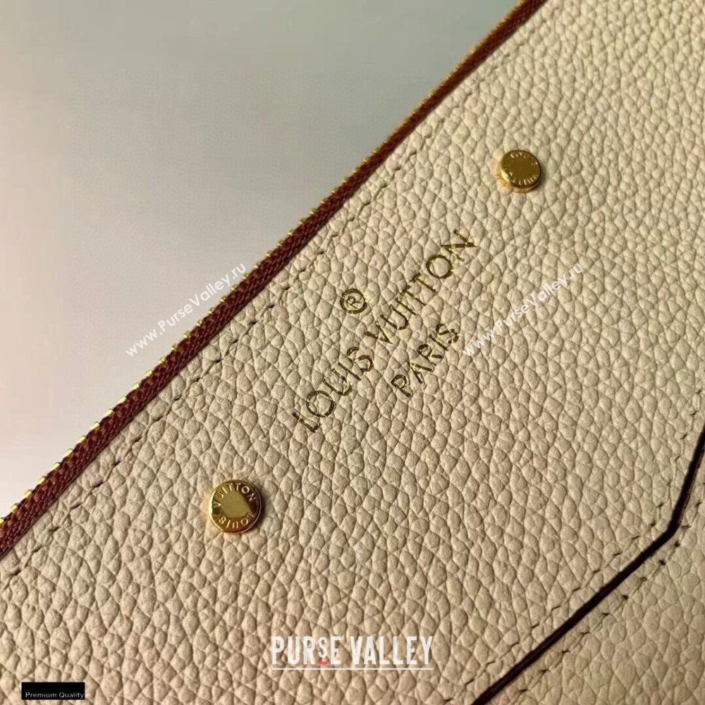 Louis Vuitton Monogram Empreinte Leather Daily Pouch Bag M80174 Cream/Bois de Rose Pink 2021 (kiki-21020202)