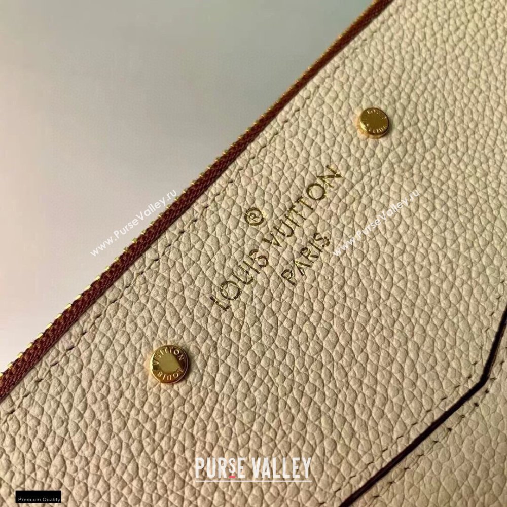 Louis Vuitton Monogram Empreinte Leather Daily Pouch Bag M80174 Cream/Bois de Rose Pink 2021 (kiki-21020202)