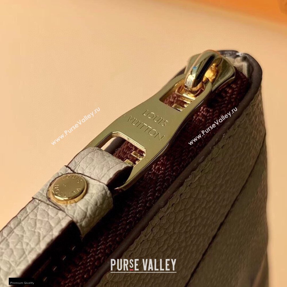 Louis Vuitton Monogram Empreinte Leather Daily Pouch Bag M80174 Cream/Bois de Rose Pink 2021 (kiki-21020202)