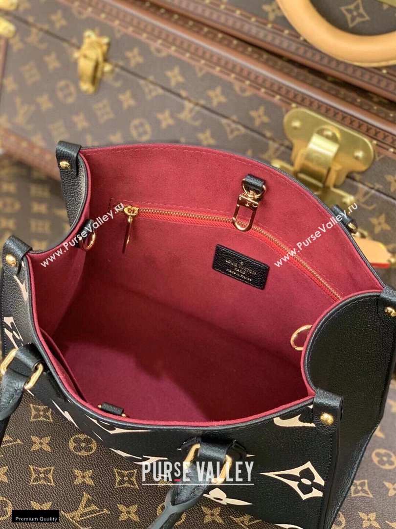 Louis Vuitton Bicolor Onthego PM Bag Monogram Empreinte Leather M45659 Black 2021 (kiki-21020118)