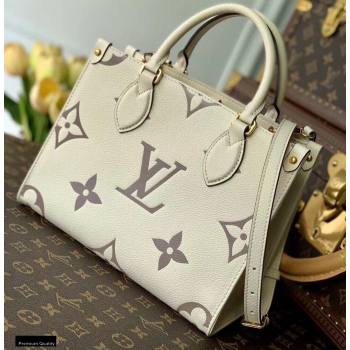 Louis Vuitton Bicolor Onthego PM Bag Monogram Empreinte Leather M45654 Cream/Bois de Rose Pink 2021 (kiki-21020119)