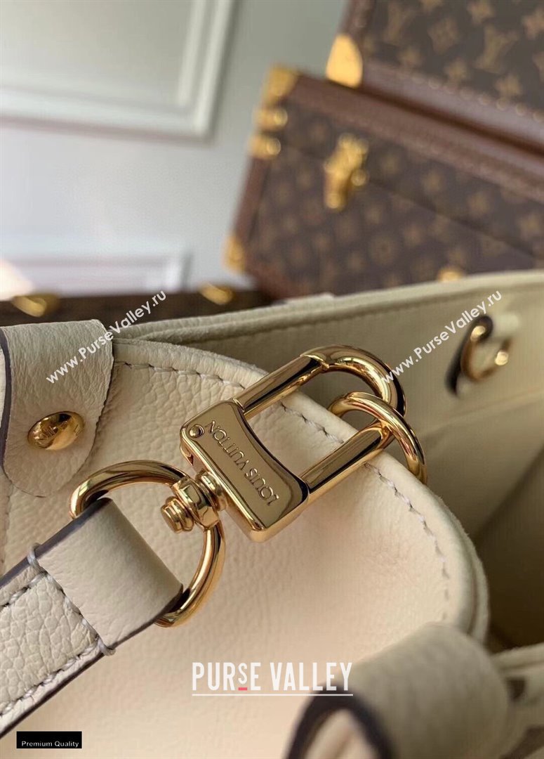 Louis Vuitton Bicolor Onthego PM Bag Monogram Empreinte Leather M45654 Cream/Bois de Rose Pink 2021 (kiki-21020119)