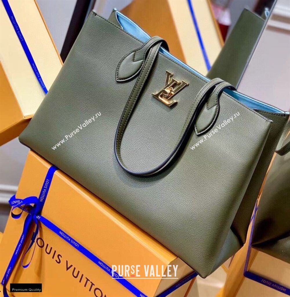 Louis Vuitton Lockme Shopper Tote Bag M57508 Khaki Green 2021 (kiki-21020114)