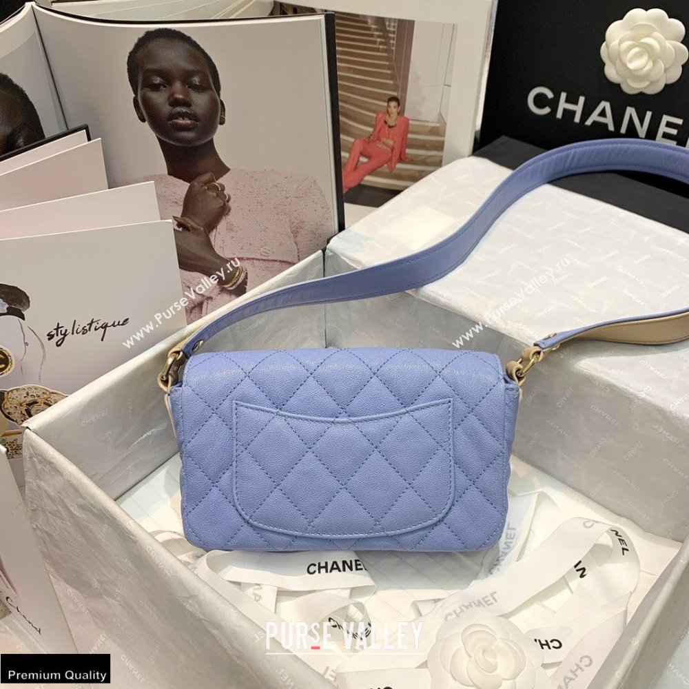 Chanel Grained Calfskin Flap Bag AS2273 Sky Blue 2021 (jiyuan-21022036)