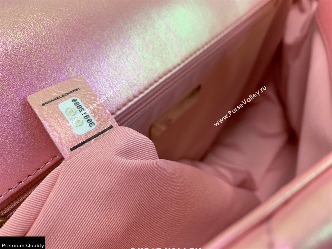 Chanel 19 Maxi Flap Bag AS1162 Iridescent Calfskin Pink 2021 (jiyuan-21022025)