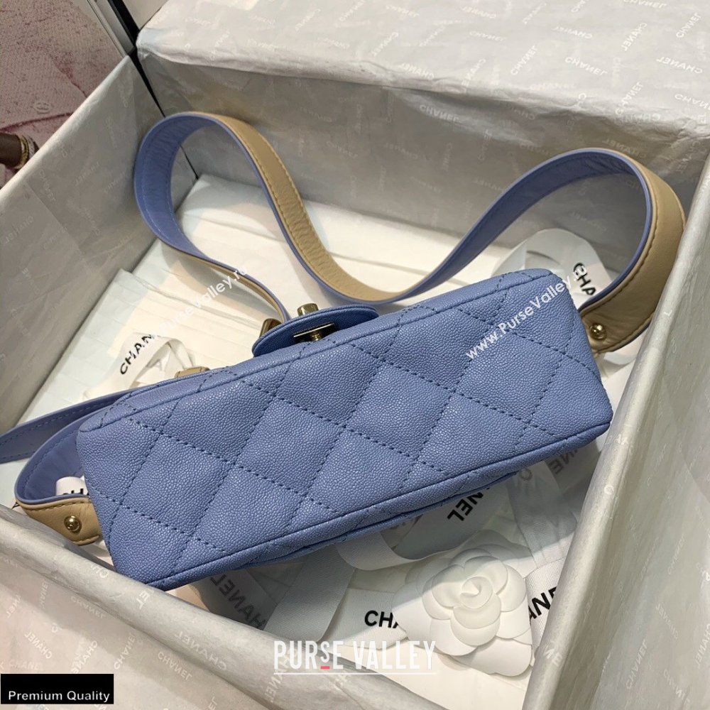 Chanel Grained Calfskin Flap Bag AS2273 Sky Blue 2021 (jiyuan-21022036)