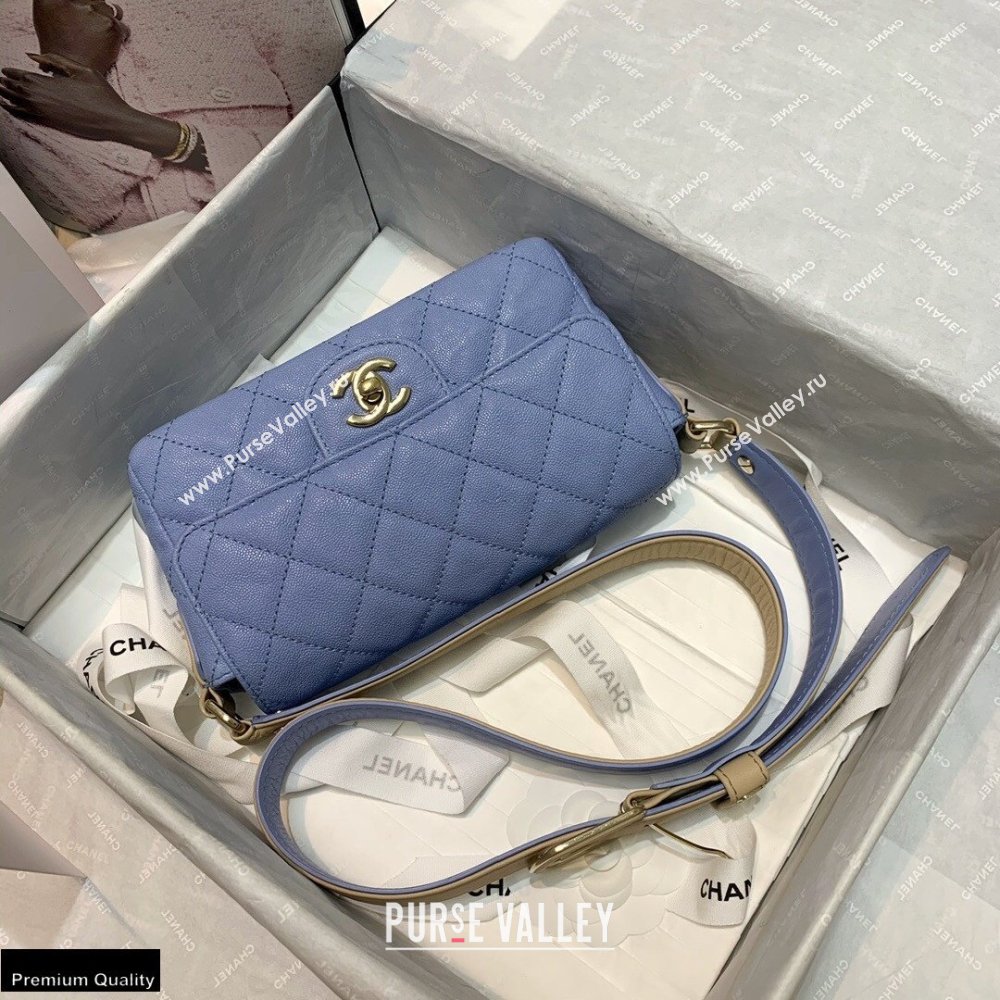 Chanel Grained Calfskin Flap Bag AS2273 Sky Blue 2021 (jiyuan-21022036)