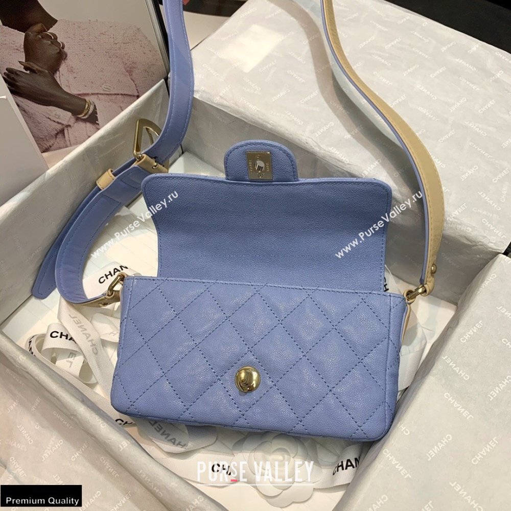 Chanel Grained Calfskin Flap Bag AS2273 Sky Blue 2021 (jiyuan-21022036)