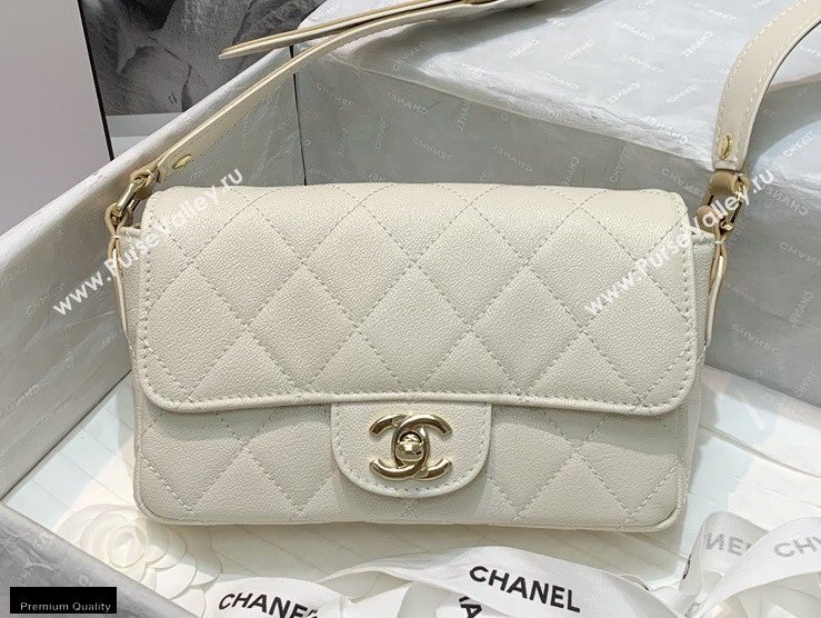 Chanel Grained Calfskin Flap Bag AS2273 White 2021 (jiyuan-21022035)