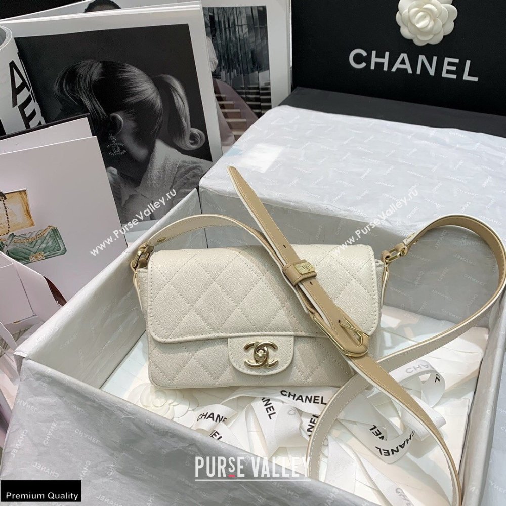 Chanel Grained Calfskin Flap Bag AS2273 White 2021 (jiyuan-21022035)