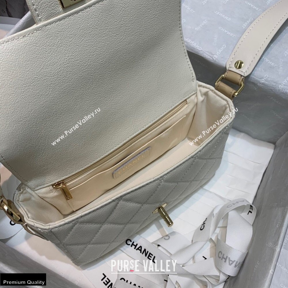 Chanel Grained Calfskin Flap Bag AS2273 White 2021 (jiyuan-21022035)