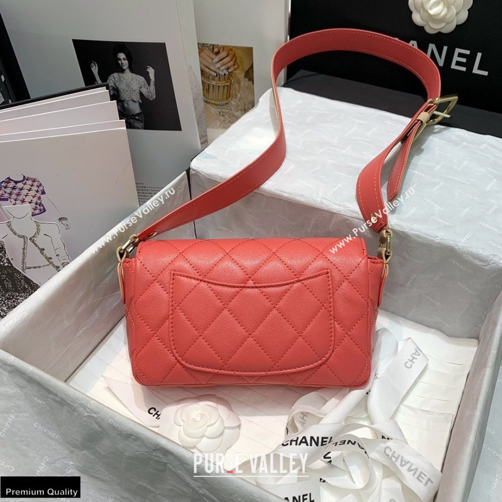 Chanel Grained Calfskin Flap Bag AS2273 Coral Pink 2021 (jiyuan-21022037)