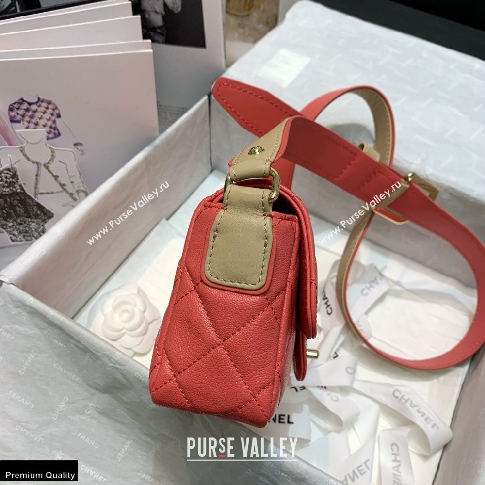 Chanel Grained Calfskin Flap Bag AS2273 Coral Pink 2021 (jiyuan-21022037)